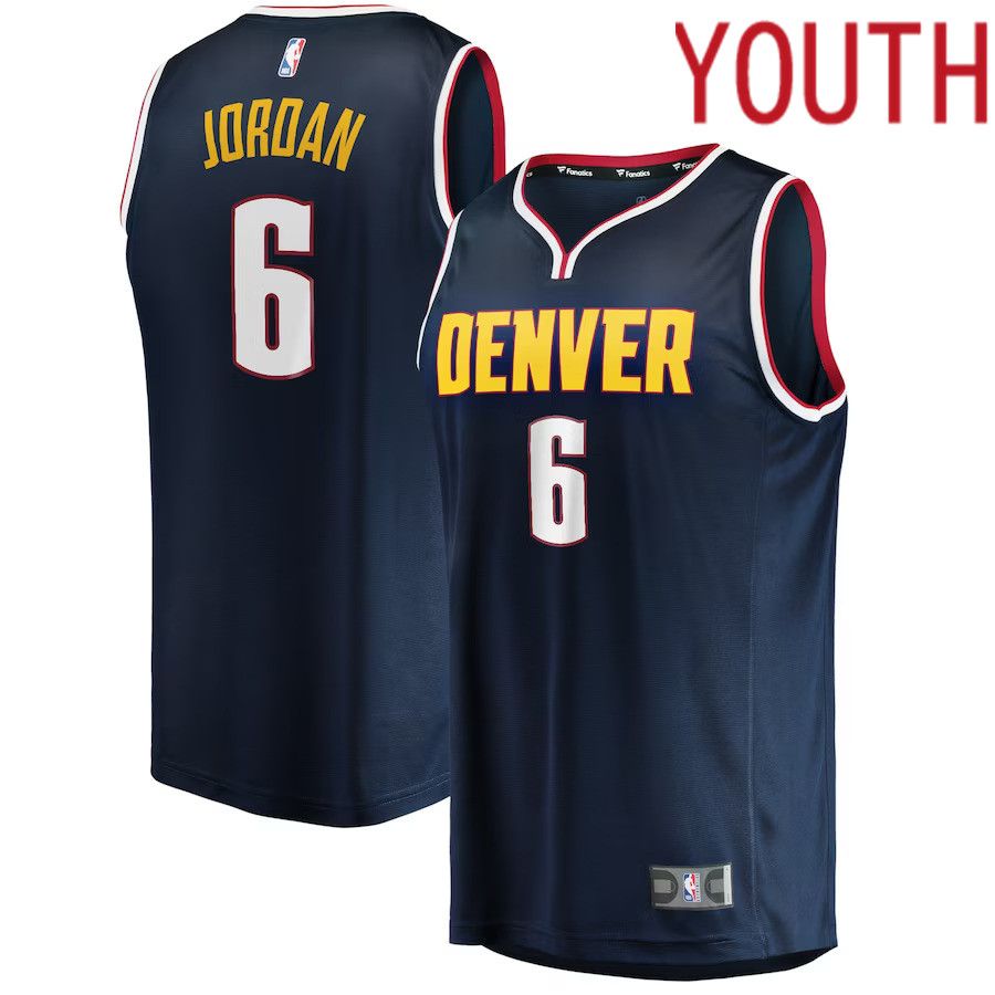 Youth Denver Nuggets 6 DeAndre Jordan Fanatics Branded Navy Fast Break Player NBA Jersey